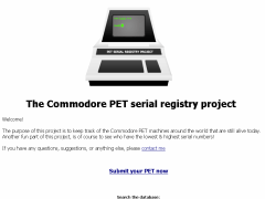 The Commodore PET serial registry project