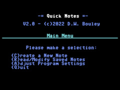 Quick Notes v2.0 - C64/C128