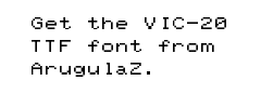 VIC-20 TTF font